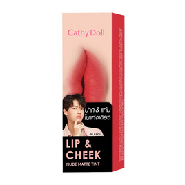 Cathy Doll ลิปแอนด์ชีคนู้ดแมทท์ทินท์ 3.5 กรัม #01 ชาร์มมิ่งพิ้งค์ - Cathy doll
