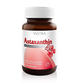 Vistra Astaxanthin Plus Vitamin E แอสตาแซนธิน 4 มก. บรรจุ 30 แคปซูล - Vistra, Dry Grocery