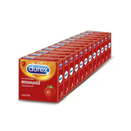 ดูเร็กซ์ ถุงยางอนามัย สตรอเบอร์รี่ 1 แพ็ก (12 กล่อง) - Durex