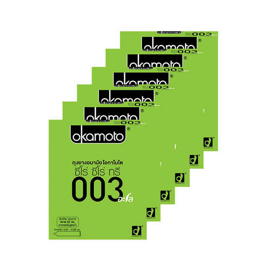 โอกาโมโต ถุงยางอนามัย 003 อะโล 1 แพ็ก (6 กล่อง)
